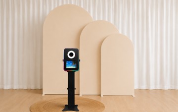 Arch backdrop used as a photo booth