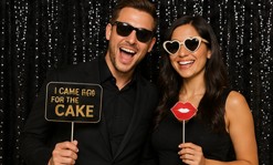 Black sequin photo booth backdrop