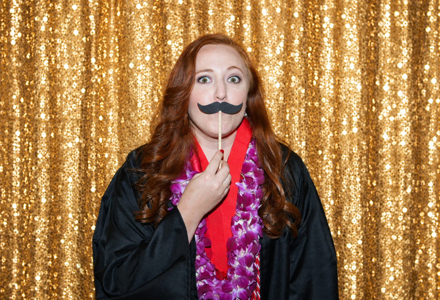 Gold sequin photo booth backdrop