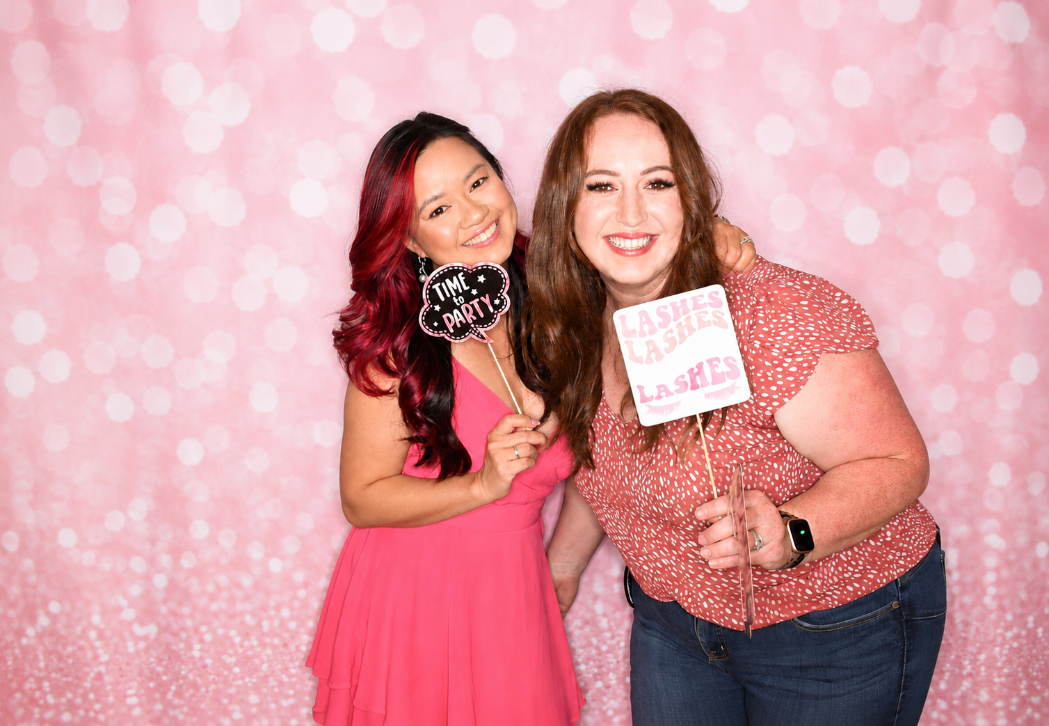 Pink bokeh spots backdrop