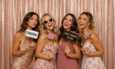 Rose gold sequin photo booth backdrop