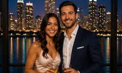 City skyline venue view backdrop